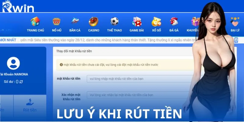 Lưu ý khi thực hiện rút tiền