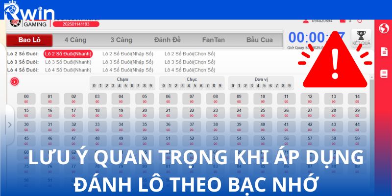 Những lưu ý quan trọng khi áp dụng đánh lô theo bạc nhớ