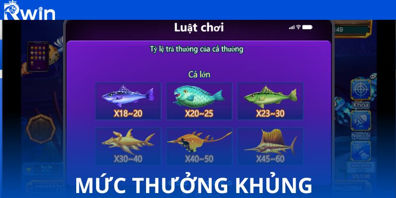 Mức thưởng khủng - Cơ hội nhận thưởng lớn tại bắn cá xèng